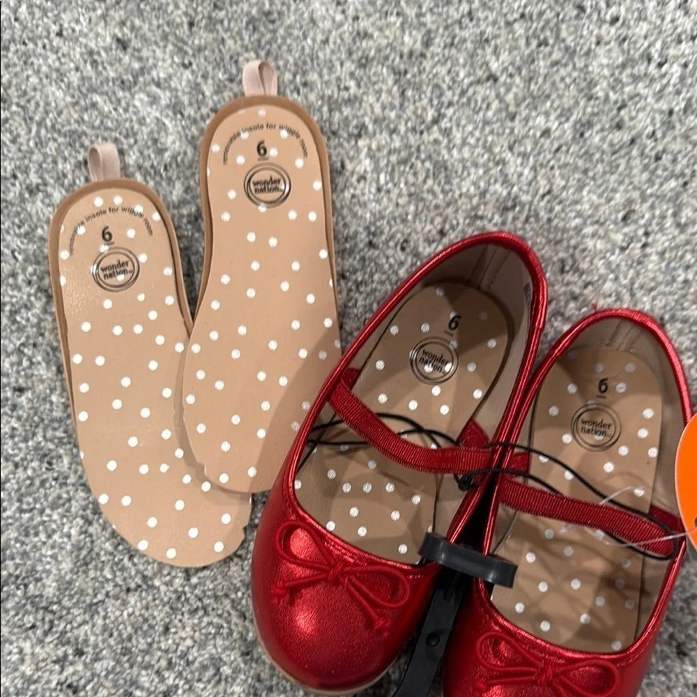 Wonder Nation Red Dress Shoes with Glossy Finish and Mary Jane Strap